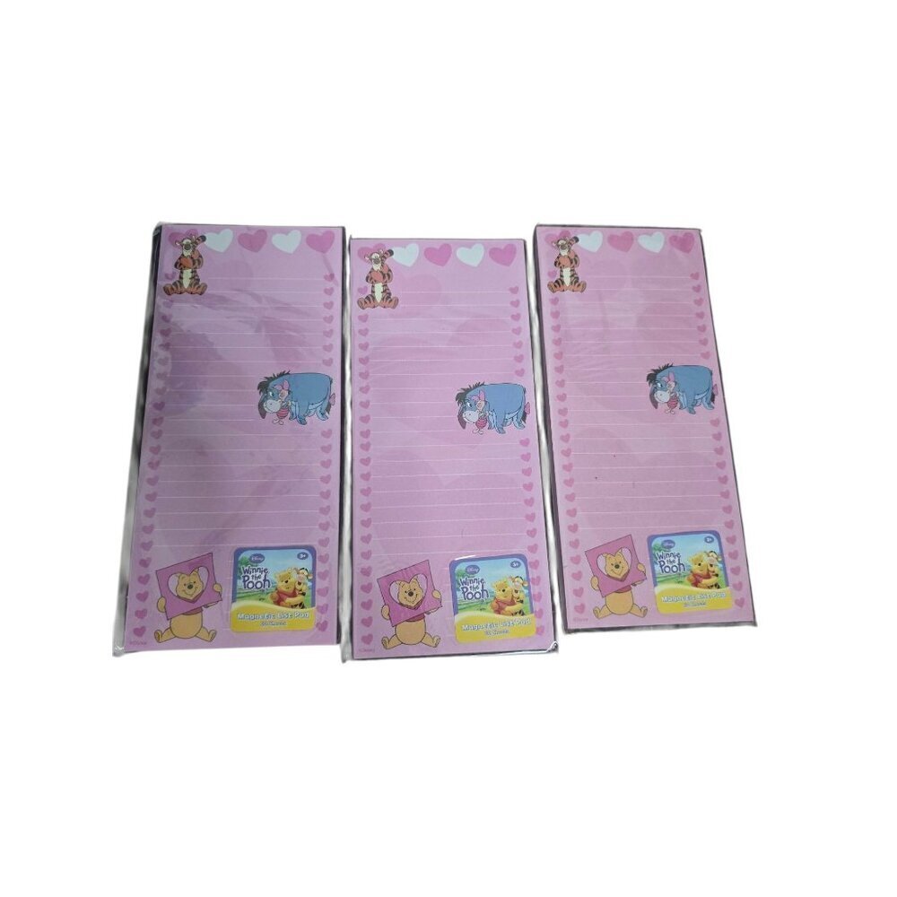 NWT Disney Winnie The Pooh Magnetic Note Pads Pink Set of 3